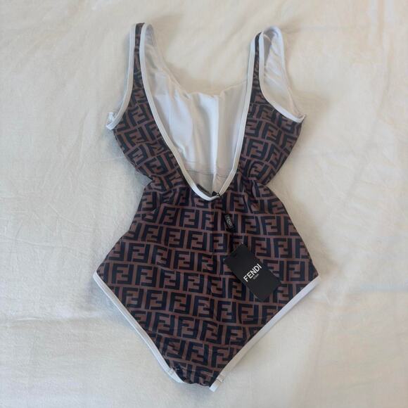 Fendi brown lycra reversible one piece - Picture 2 of 4